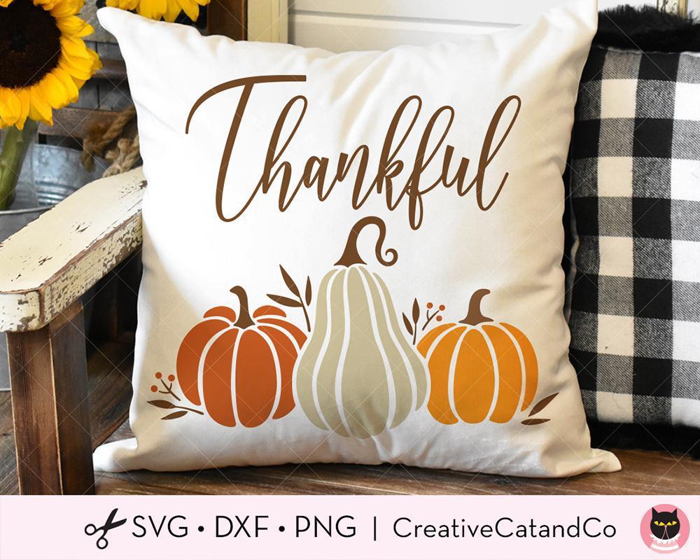 Download Thankful Thanksgiving Fall Pumpkins Svg Creativecatandco