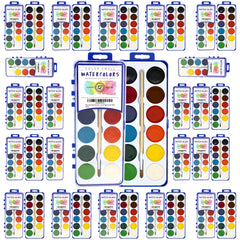 Watercolor Paint Bulk 18 Pack with Wood Brushes 8 Colors Washable Water  Colors G
