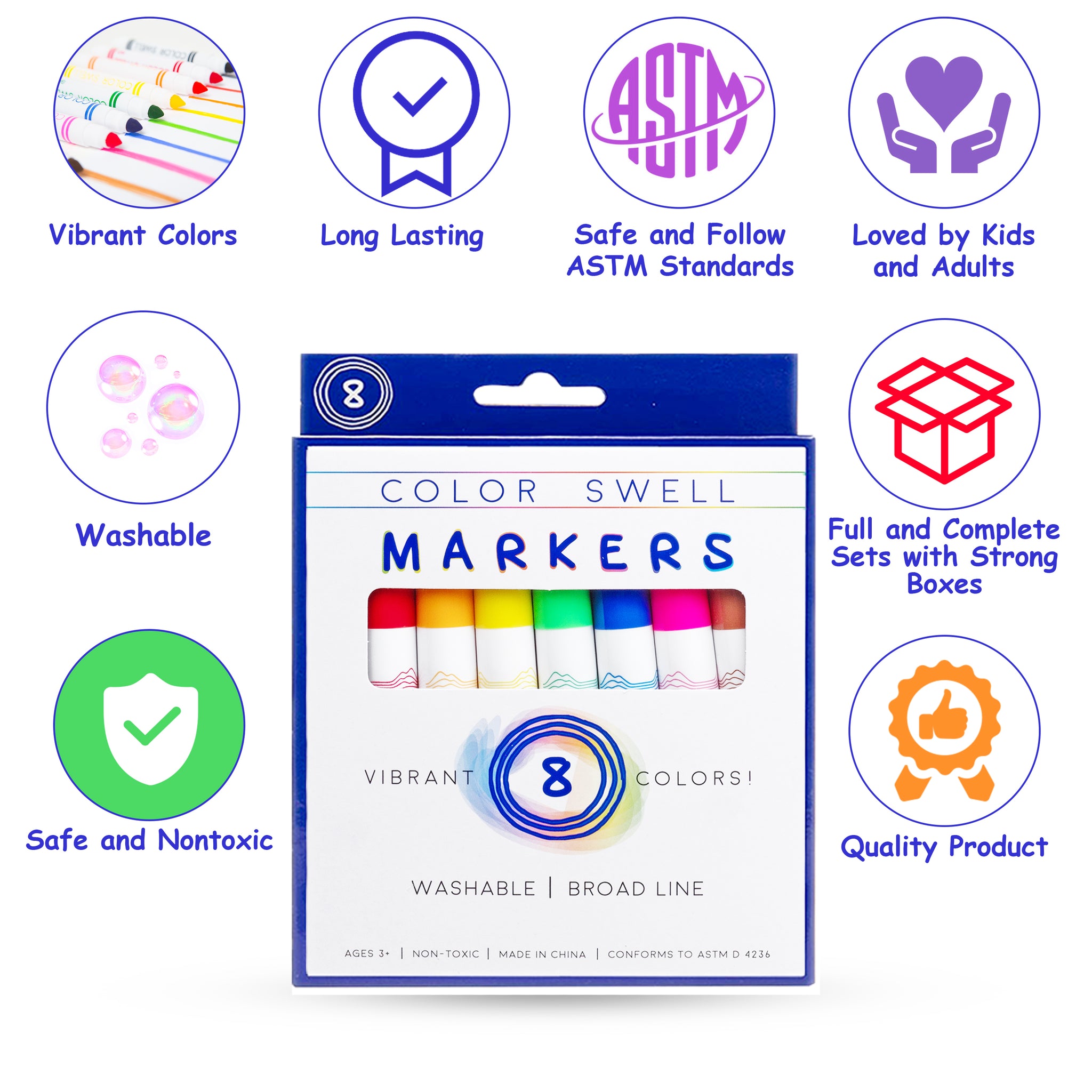 Color Swell Bulk Marker Pack (10 Packs, Broad-Line Markers) – ColorSwell