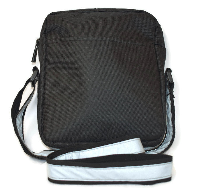 reflective messenger bag