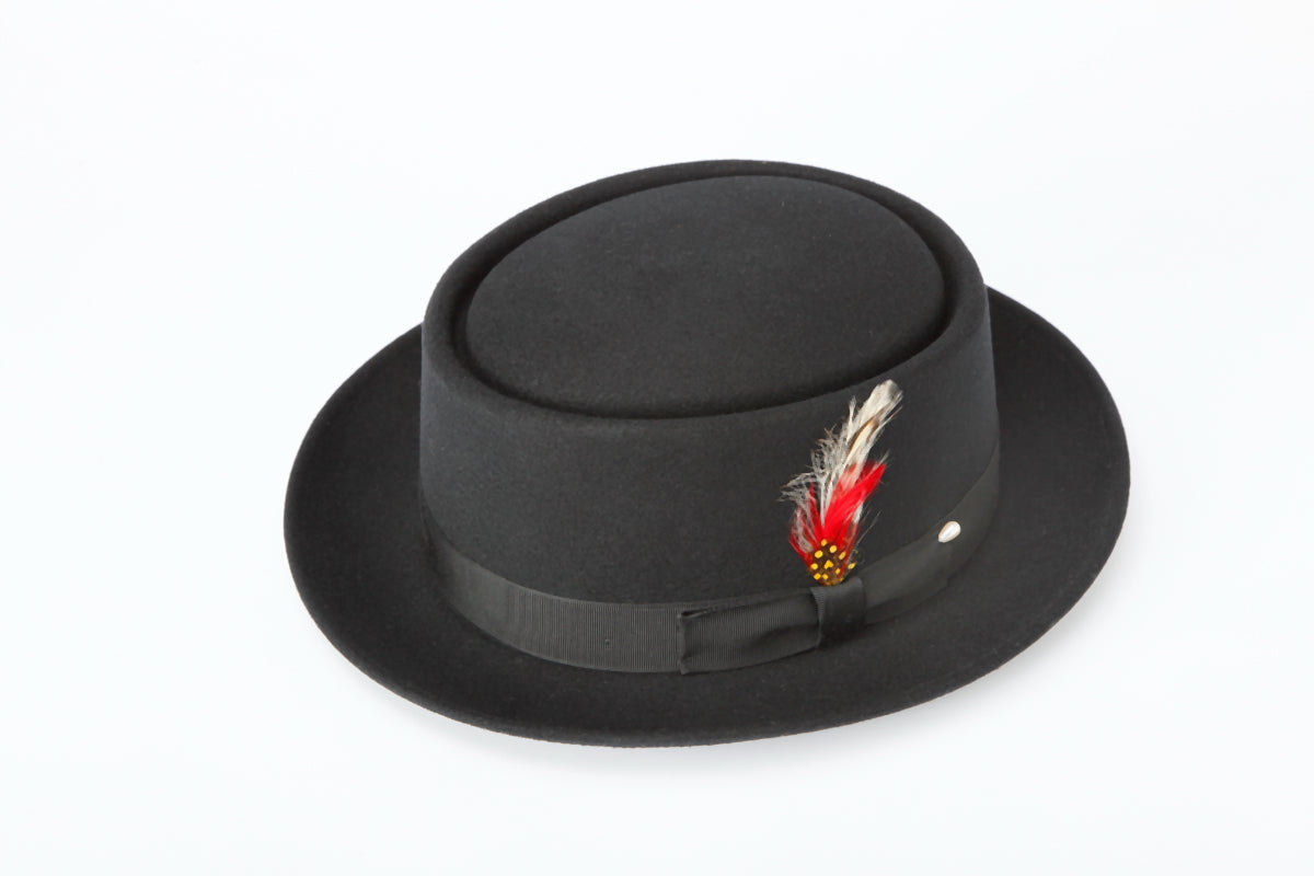 Men's 100% Wool Black Porkpie (Pork Pie) Hat – New Era Factory Outlet