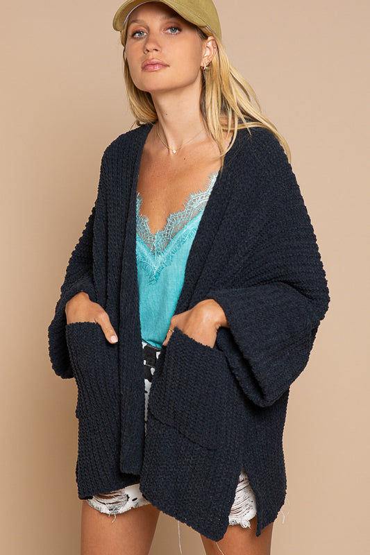 Cable Knit 3/4 Sleeve Cardigan