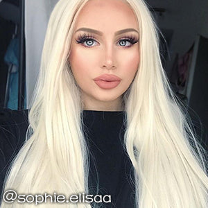 Straight Platinum Blonde Lace Front Synthetic Wig Lw150d Wig Is