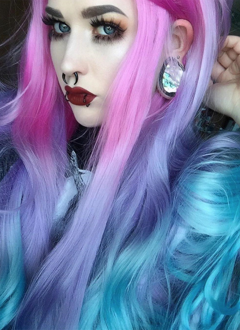 multicolor pastel wig