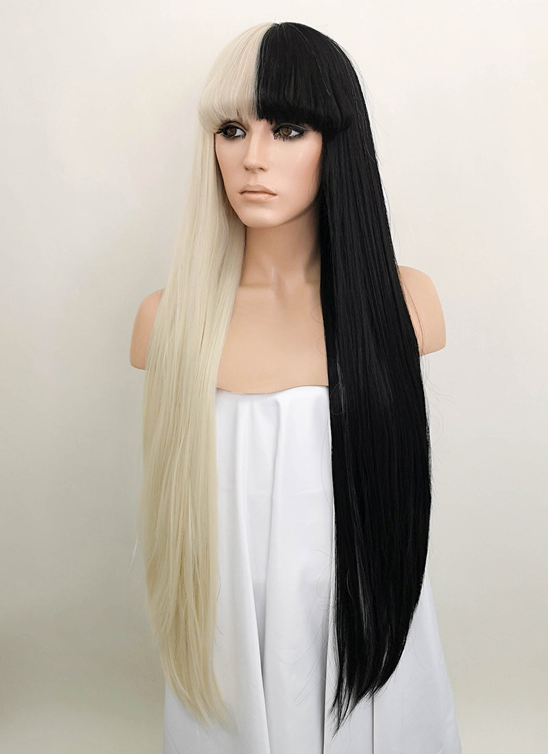 black and blonde wig