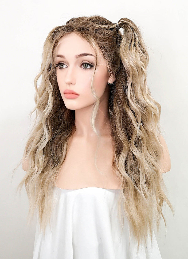 Balayage Blonde Highlights Money Piece Braided Kanekalon Lace Front Wig Wigisfashion Wig Is 