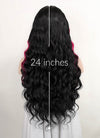 Black Mixed Red Wavy Lace Front Synthetic Wig LF5096