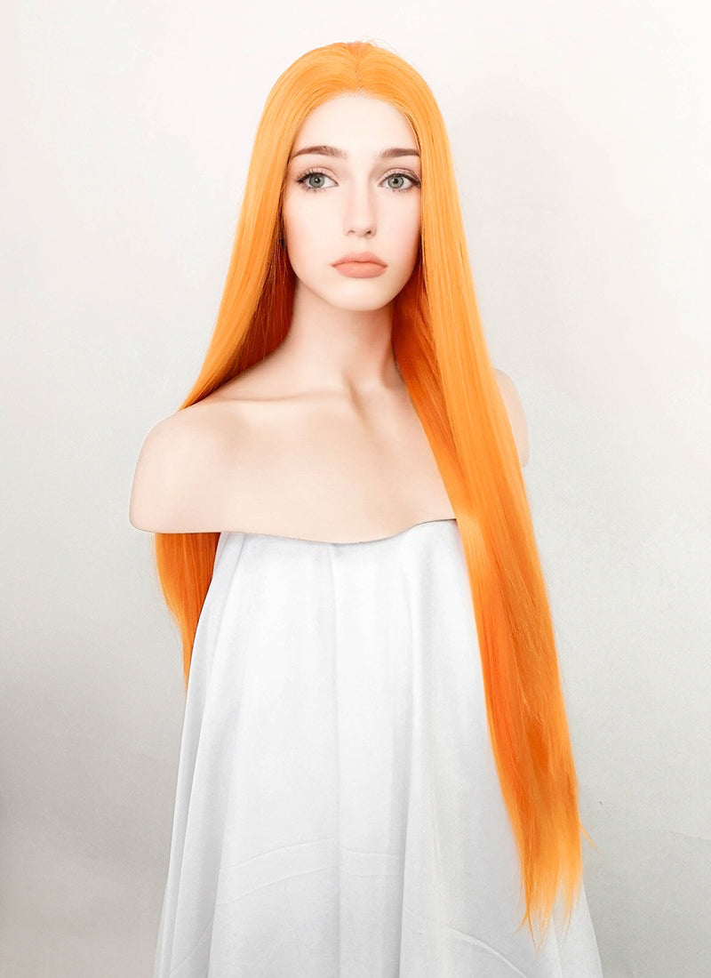 bright orange lace front wig