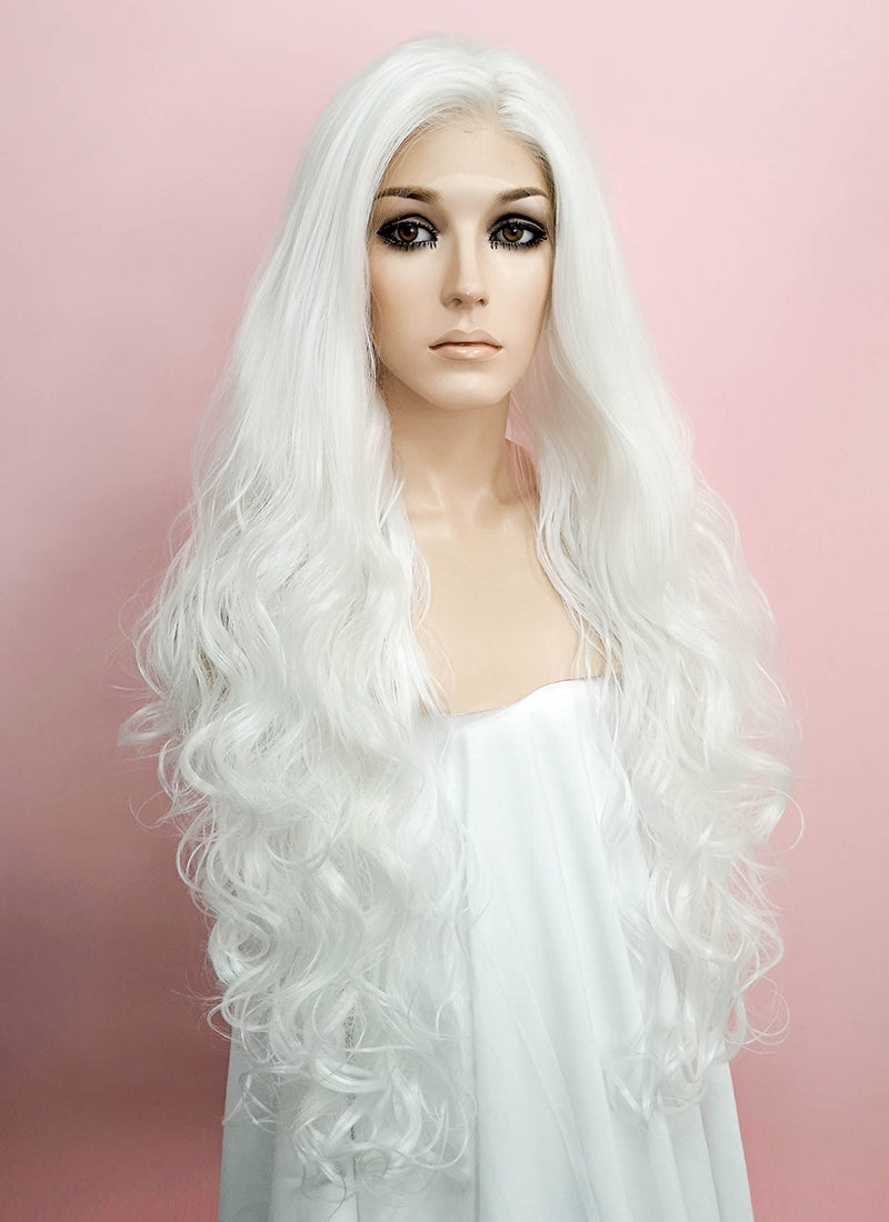 white curly hair wig