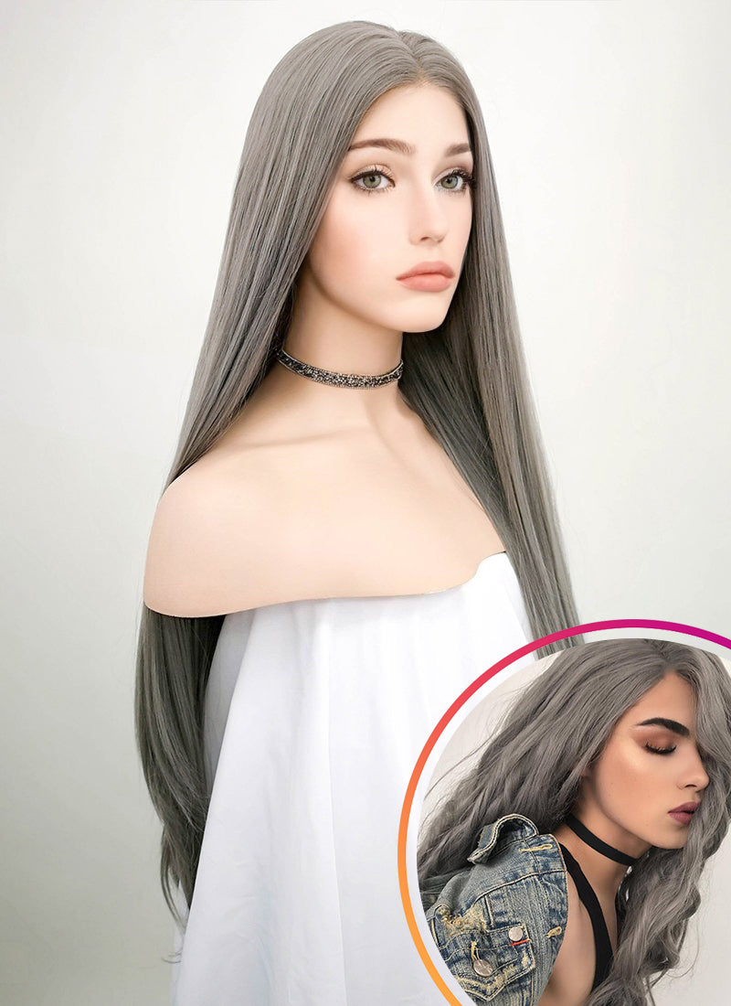 silver wig