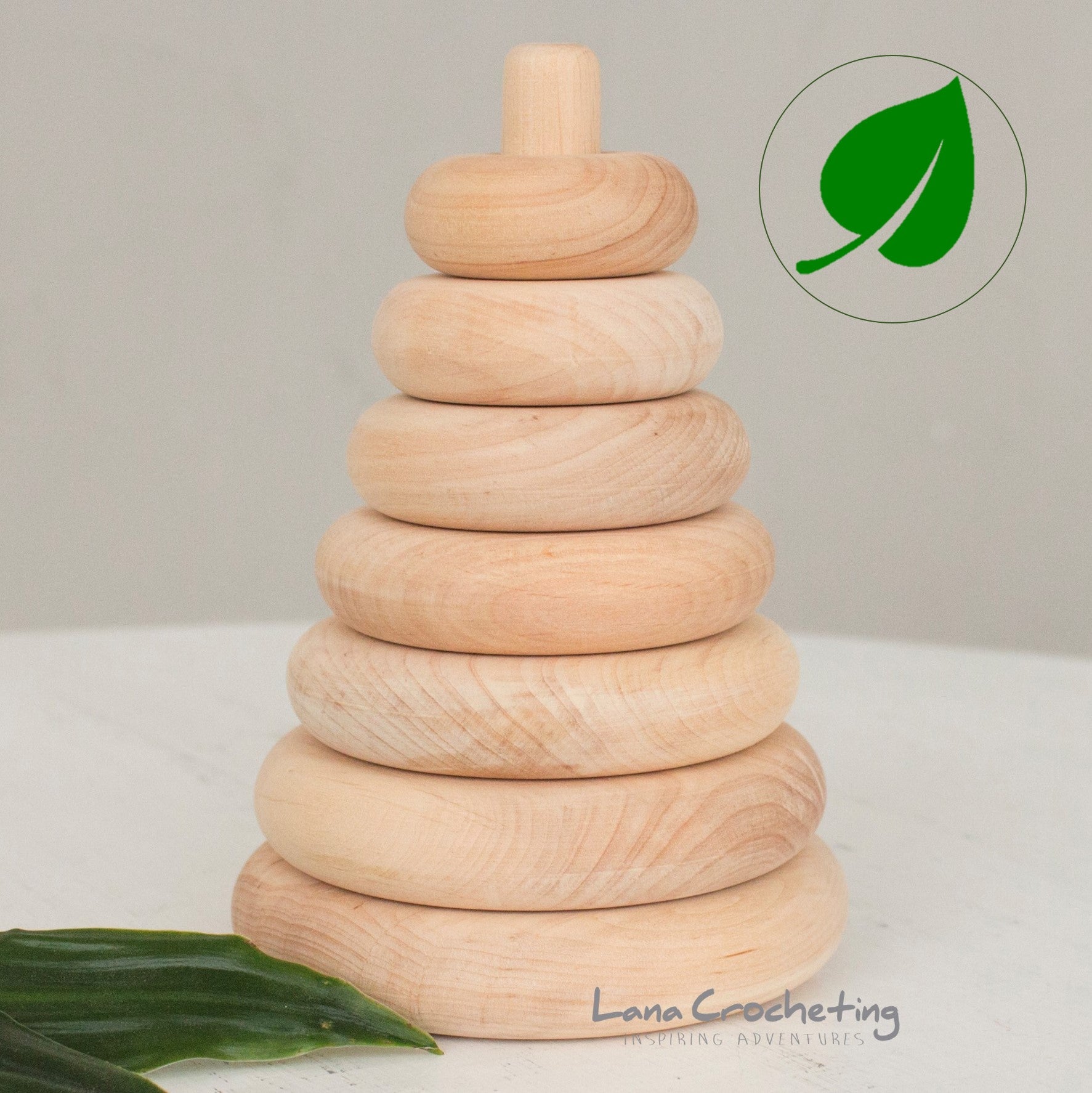 natural wooden stacking rings