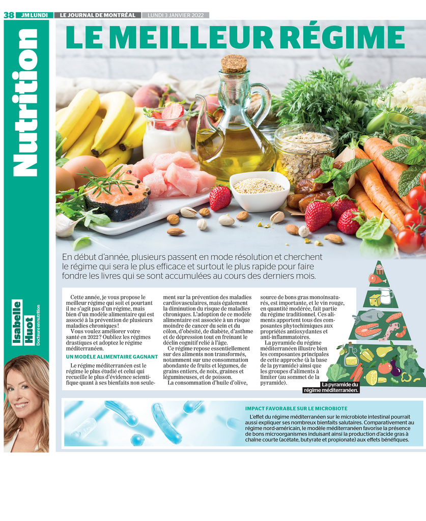 The Mediterranean diet, go around the question with Isabelle Huot Doctor of nutrition.