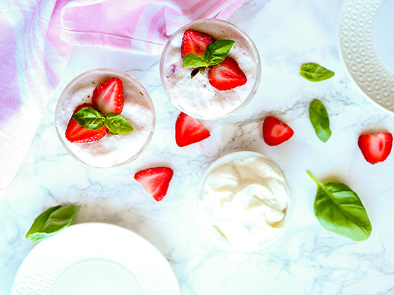 Recette de mousse protéinée fraises et basilic sur le blogue Isabelle Huot