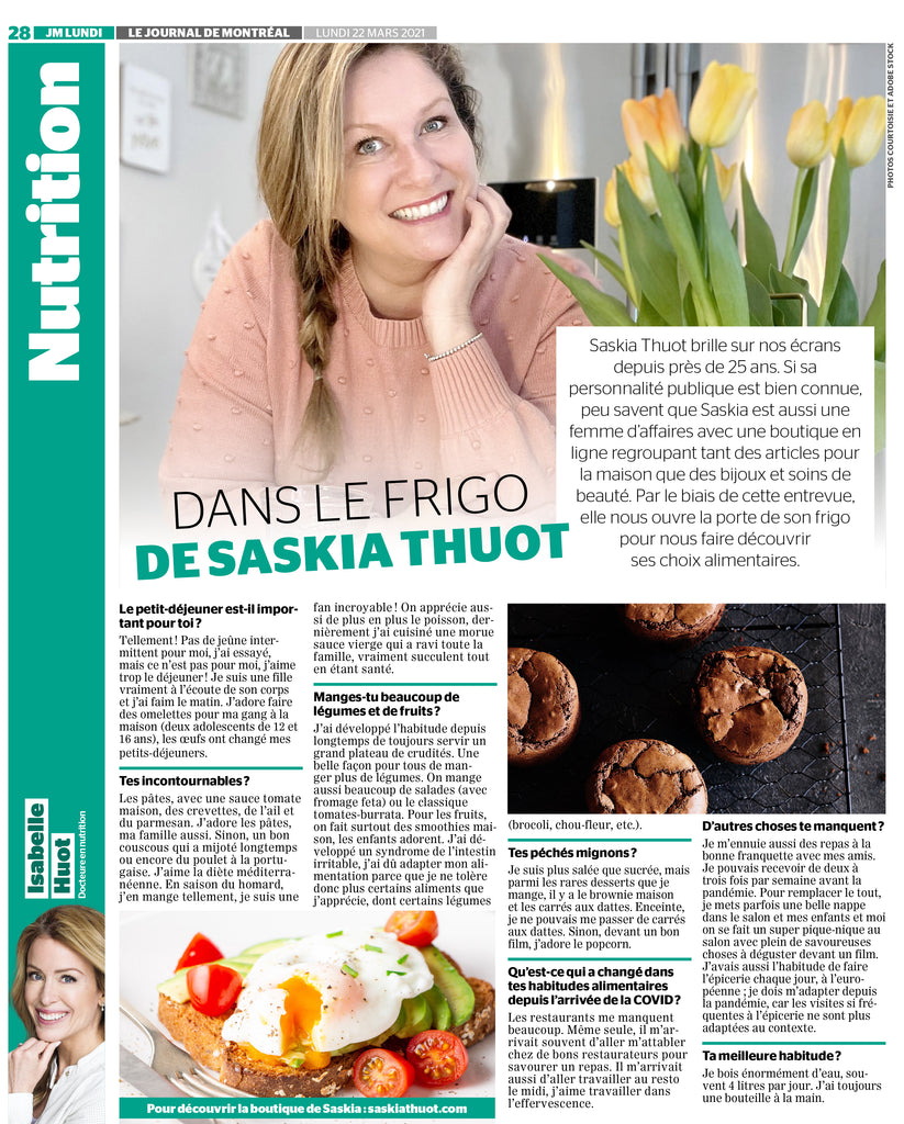 Isabelle Huot interview Saskia Thuot dans le Journal de Montréal