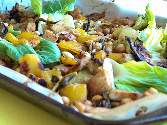 Tofu aux arachides sur la plaque de Isabelle Huot Docteure en nutrition dans son blogue de recettes