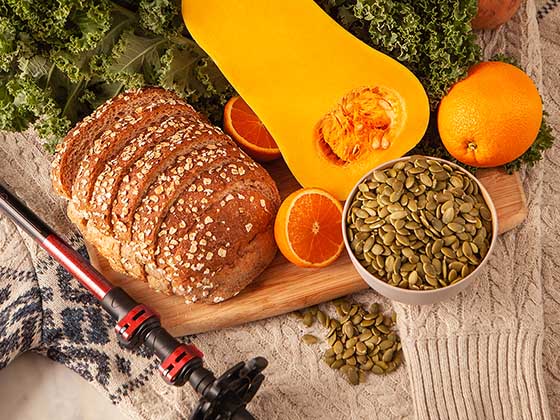 Alimentation et sports d'hiver : quoi et quand manger? Isabelle Huot Docteure en nutrition fait le point dans son article en collaboration avec la Boulangerie St-Méthode.