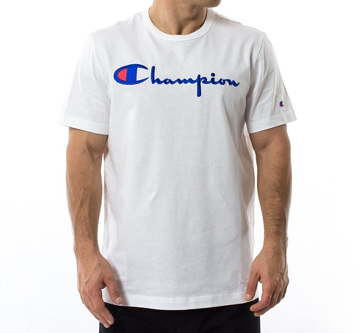 Champion Embroidered Big Script T-Shirt White | Hype Vault