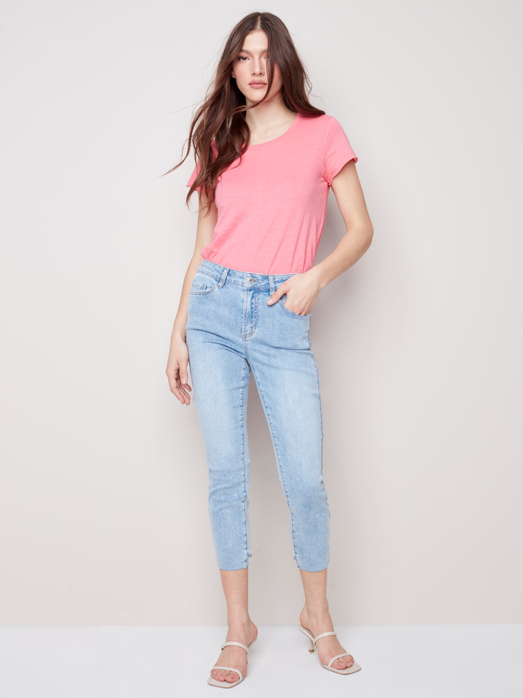 Frayed Hem Denim Pants Style C5147Z