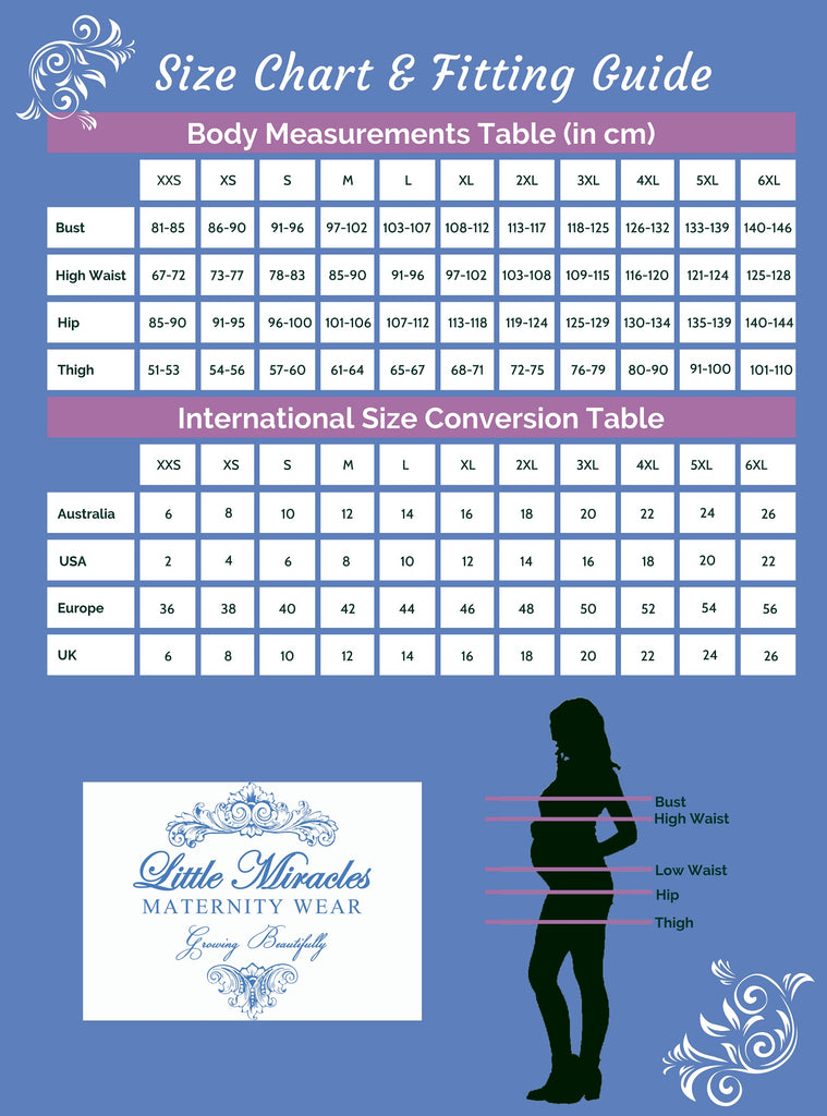 Sizing Chart - Little Miracles Maternity Wear