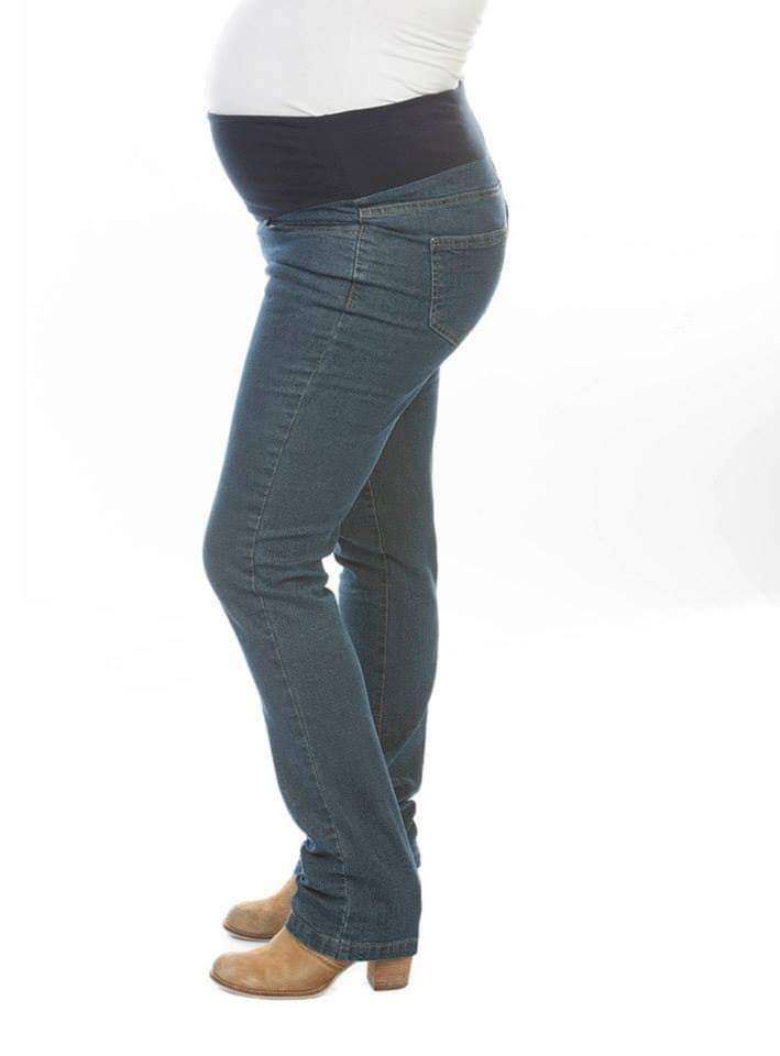 Ninth Moon Maternity Foldover Slim Leg Work Pants - Black - Little Miracles  Maternity Wear