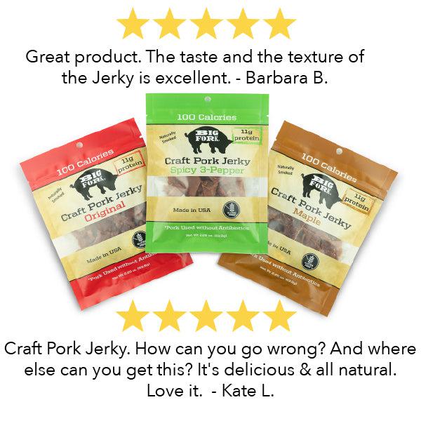 Craft Pork Jerky Sample - 1 pack of each flavor (3 total)