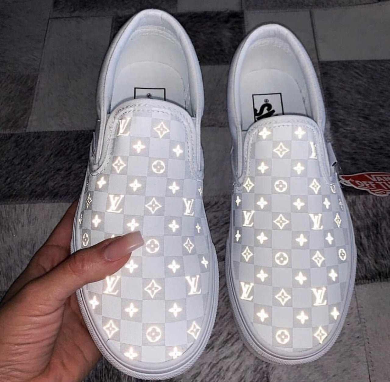 Custom Reflective LV Vans – kmlkreationz