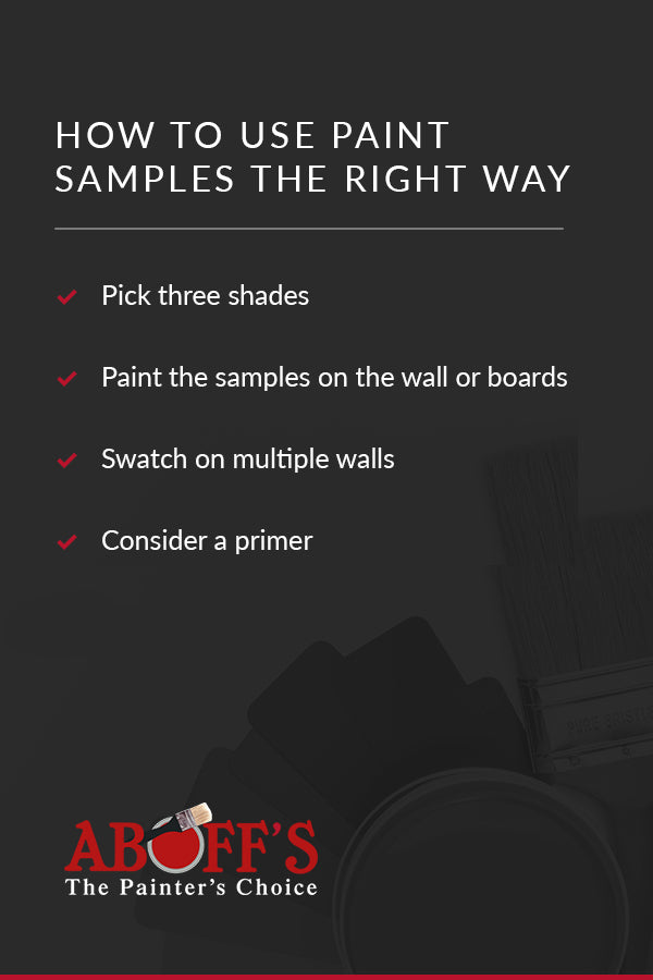 How to use paint samples