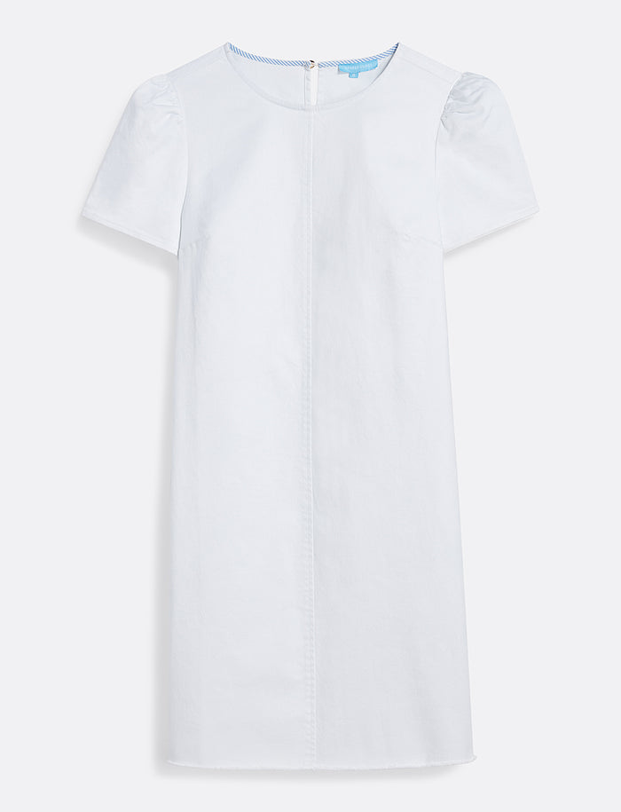 white denim shift dress