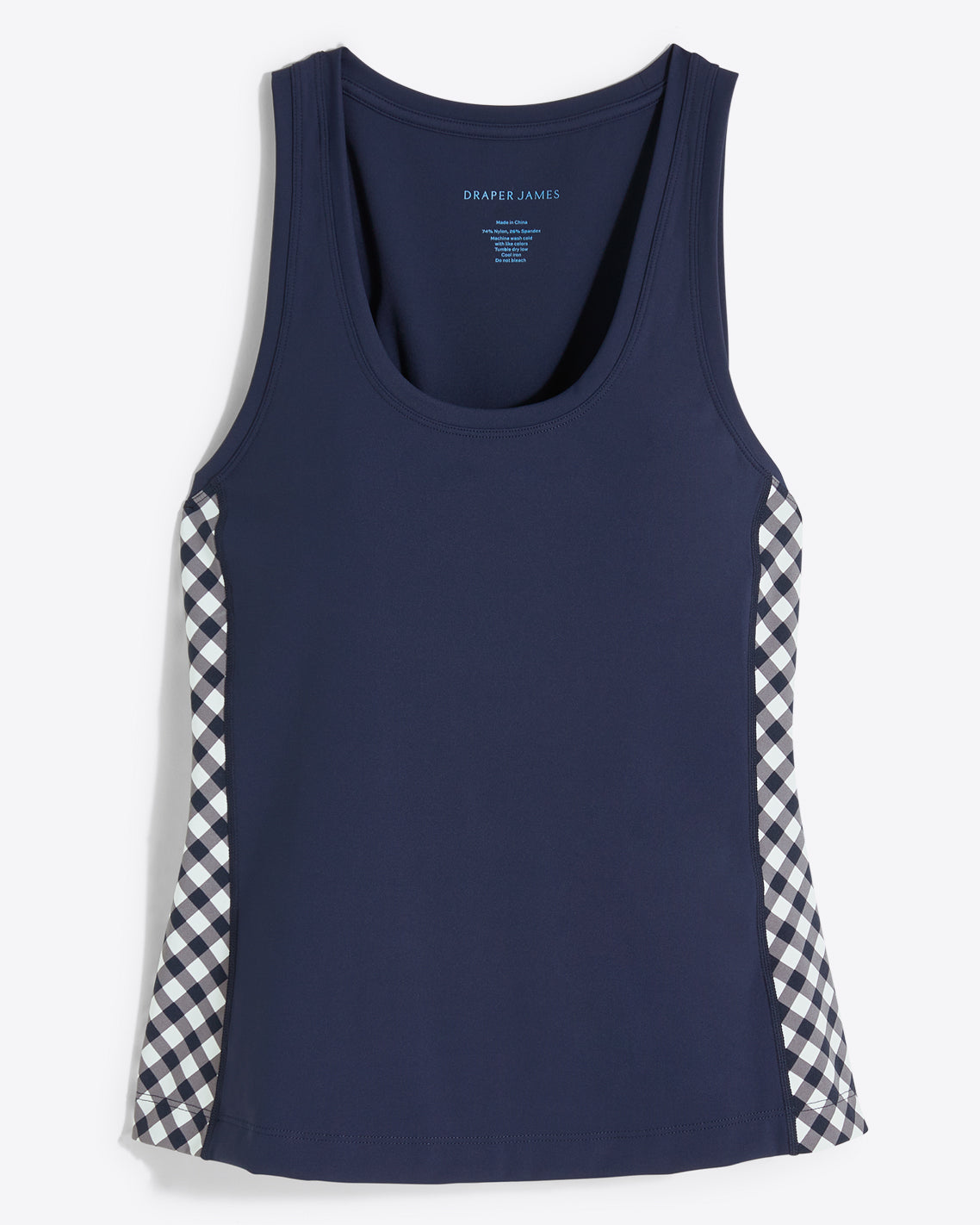 Sports Bra in Navy Gingham