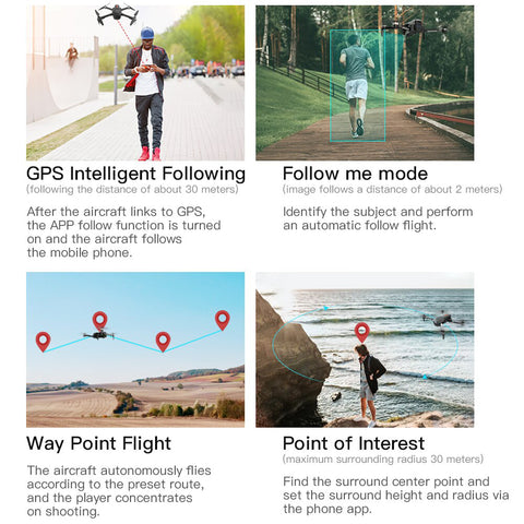 Drone X Pro LIMITLESS GPS Follow Me Mode Point of Interest