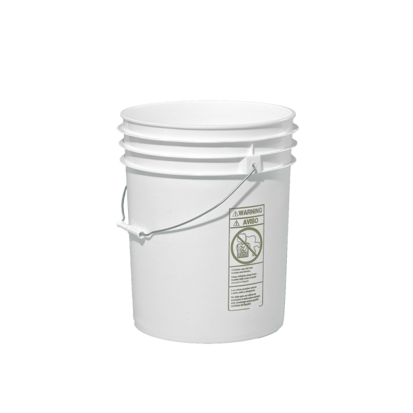 white 5 gallon bucket with lid