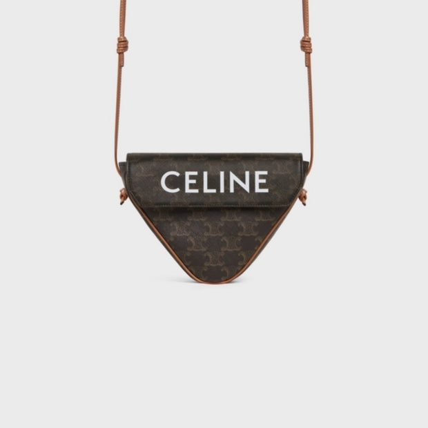 Shop CELINE Triomphe Canvas Clutch with chain in triomphe canvas and  lambskin (10E382CBX.01TA, 10E382CBX.04LU) by MoonSwan
