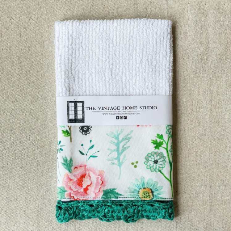 Farmhouse Dandelion Crochet Kitchen Towel