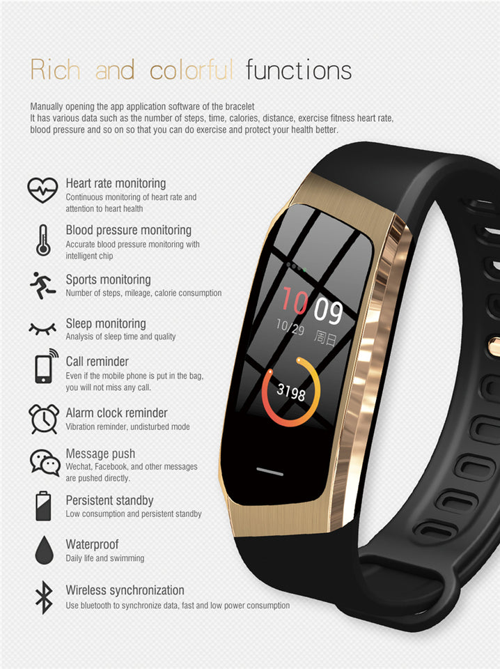 smart bracelet sport blood pressure heart rate monitor manual