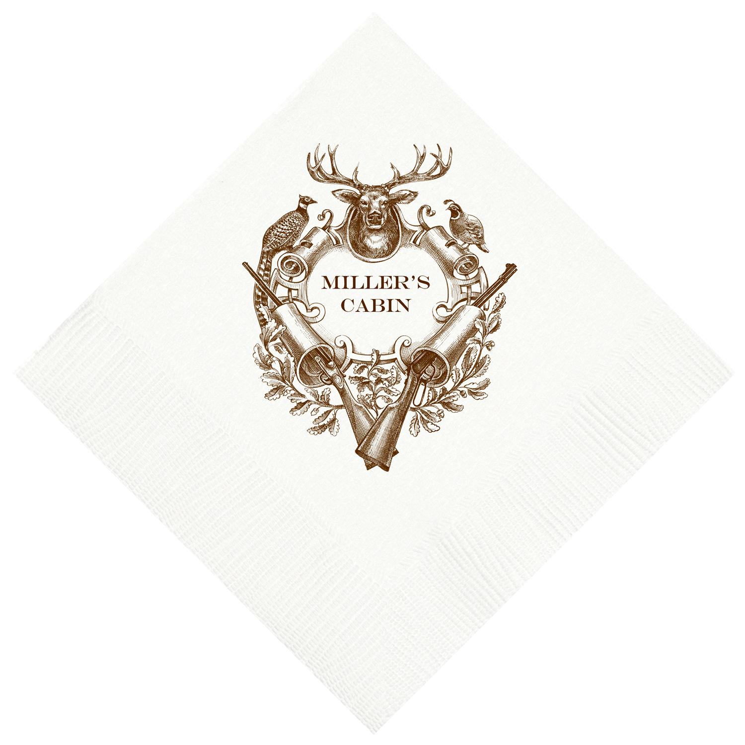 Customizable Hunting Plaque Beverage Napkins