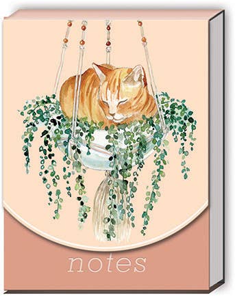 Punch Studio Pocket Notepad -Houseplant Tabby