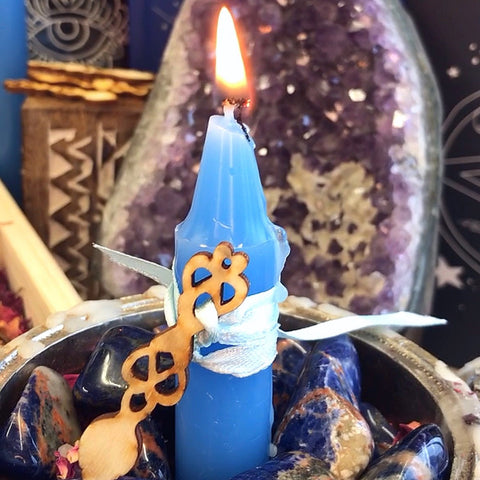 Blue spell candle