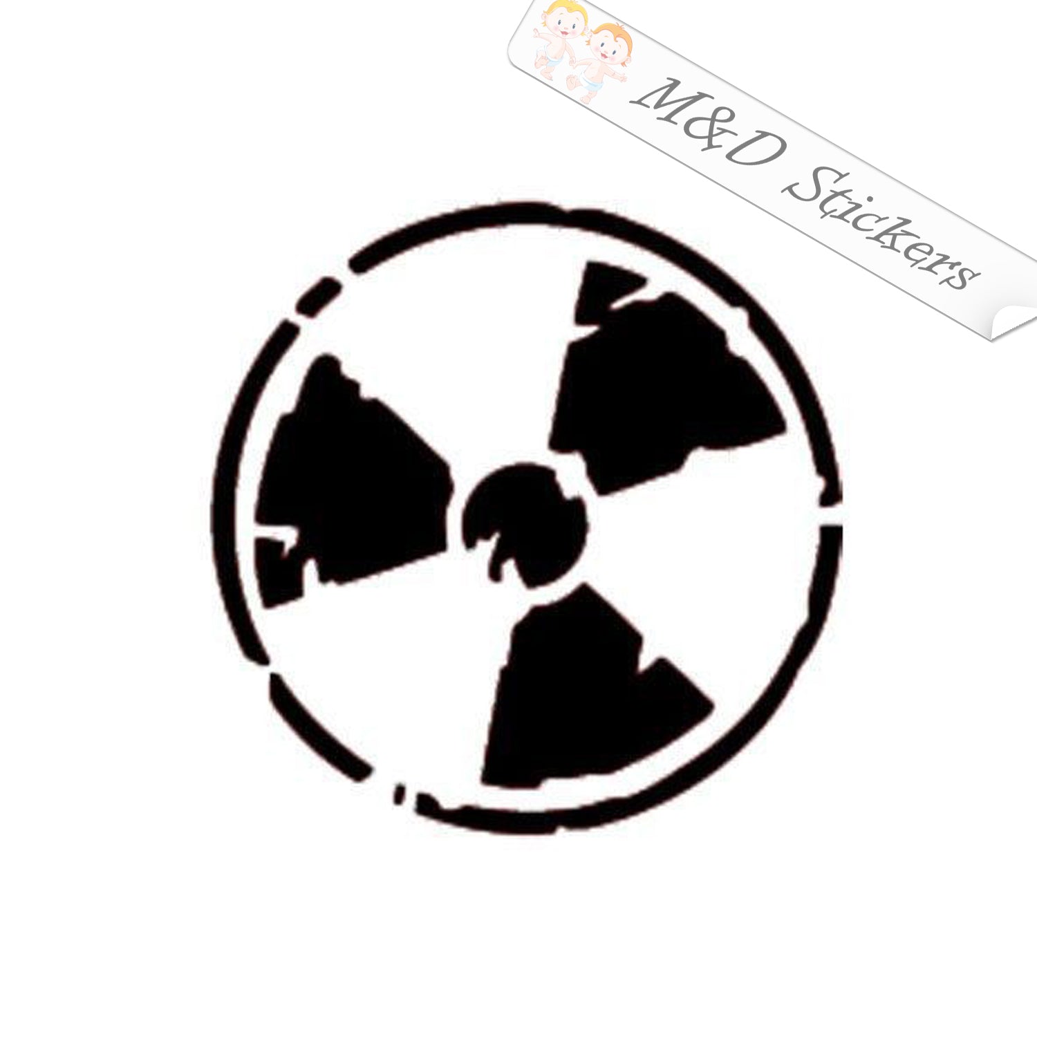 2x radioactive distressed sign vinyl decal sticker different colors m d stickers