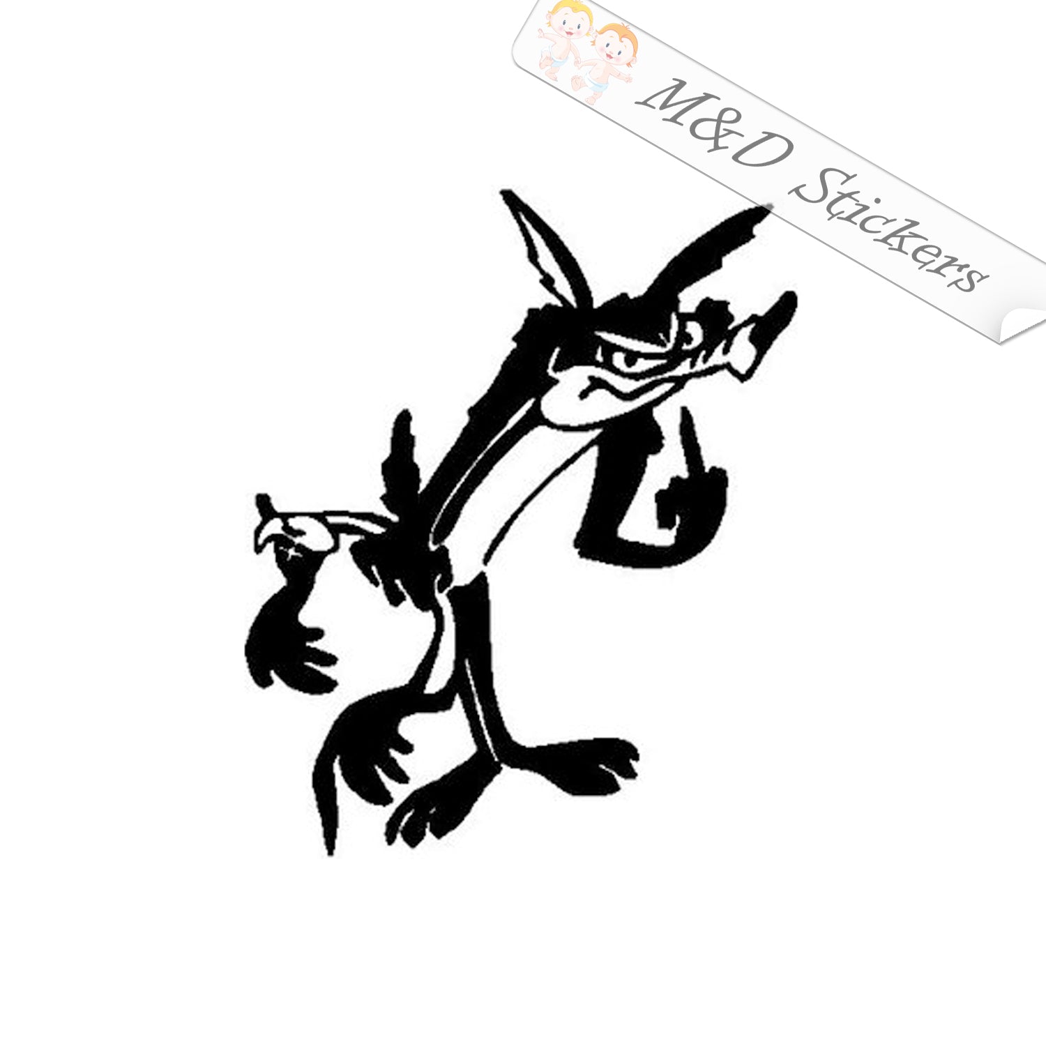 2x Wile E Coyote Vinyl Decal Sticker Different Colors And Size For Cars Mandd Stickers 9770