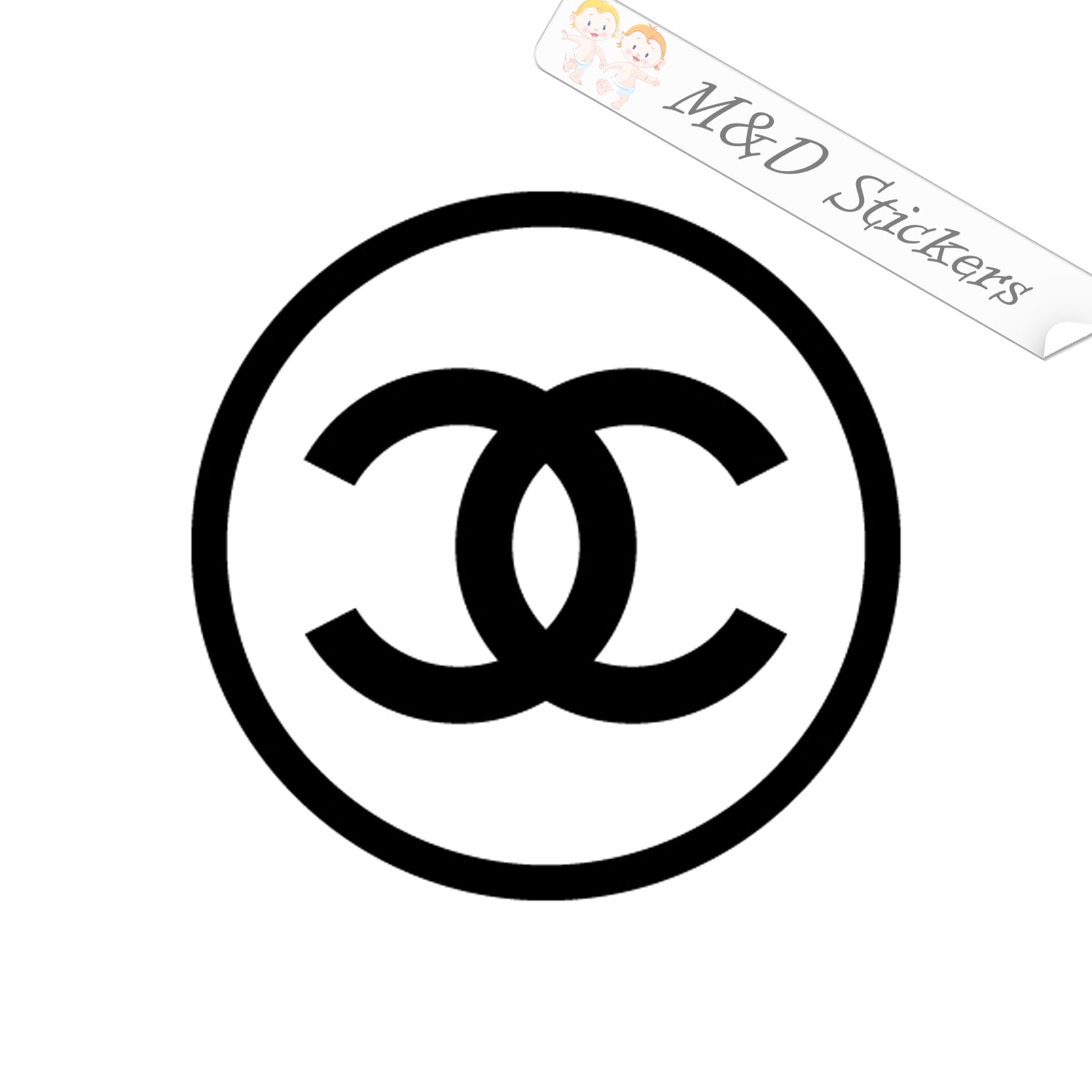 Beste 2x Chanel Logo Vinyl Decal Sticker Different colors & size for YC-99