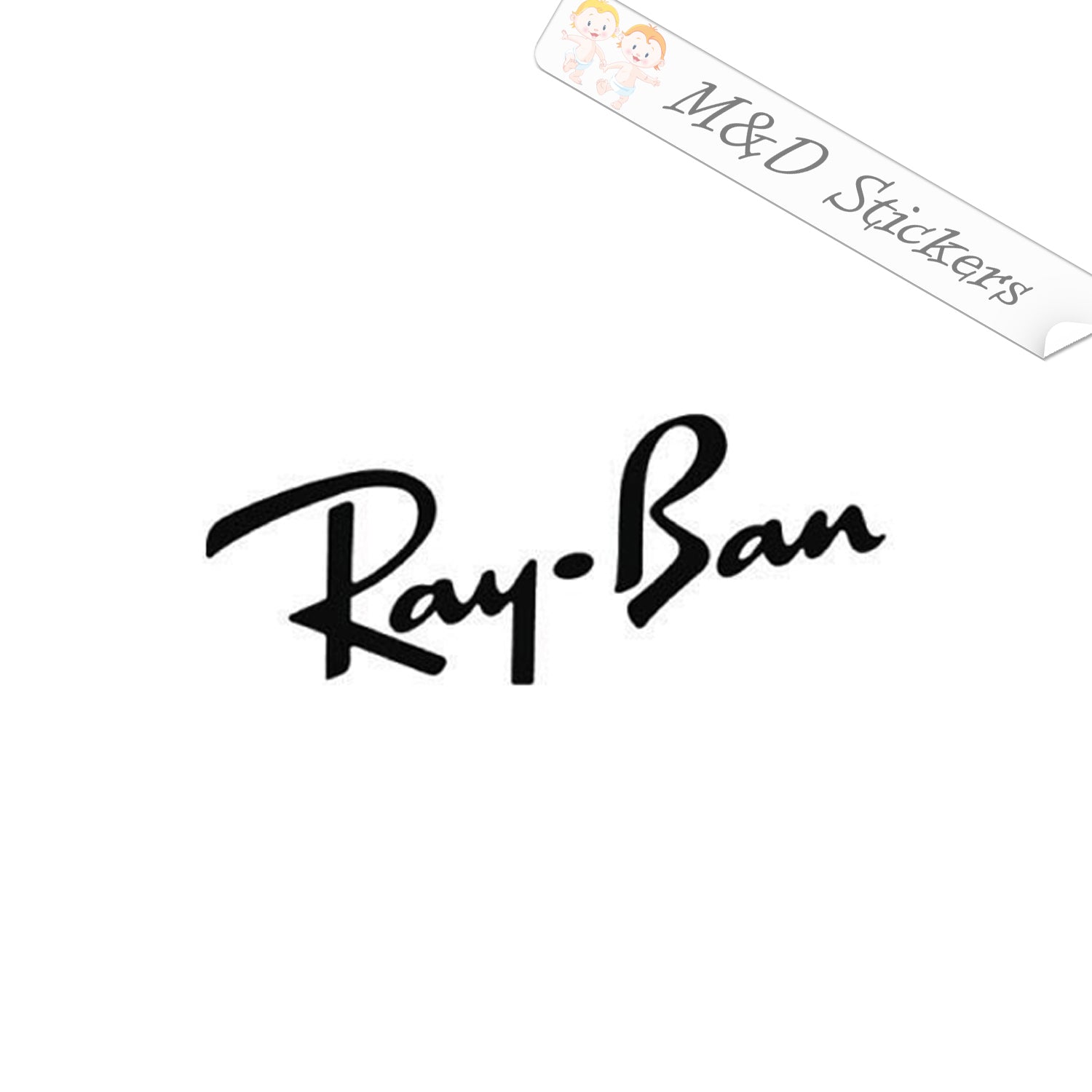 2x Ray Ban Logo Vinyl Decal Sticker 