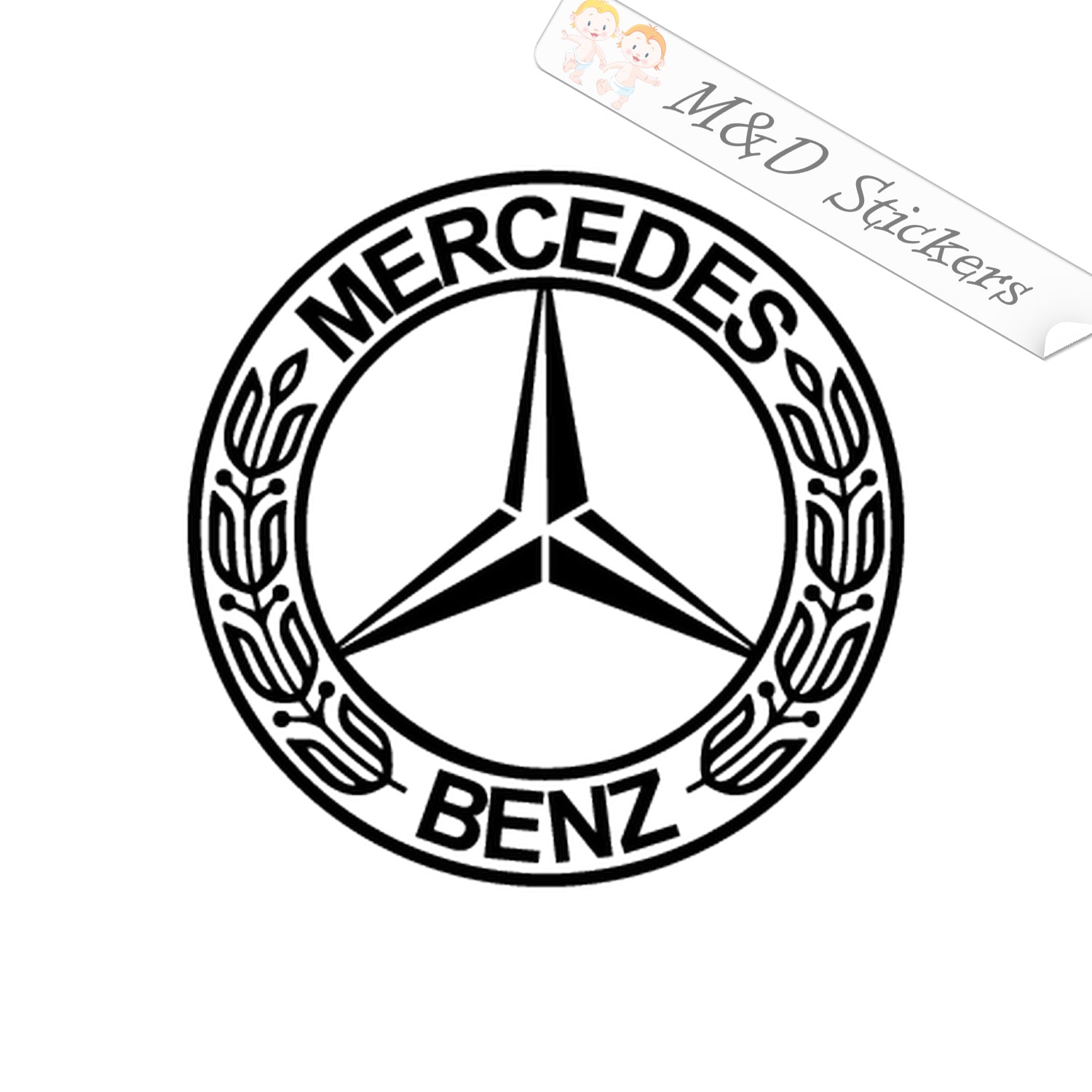 Nog steeds campus lade Mercedes Benz Logo (4.5" - 30") Vinyl Decal in Different colors & size –  M&D Stickers