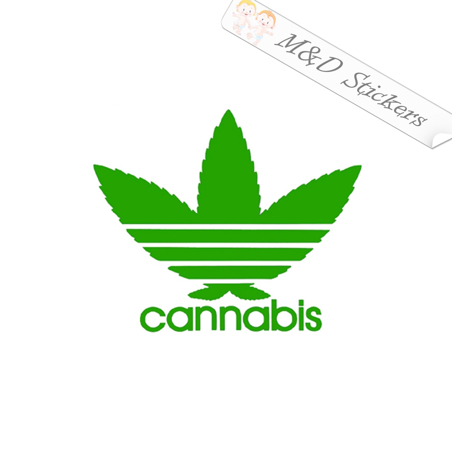 Agradecido marco Previamente 2x Cannabis Adidas style Logo Vinyl Decal Sticker Different colors & s –  M&D Stickers