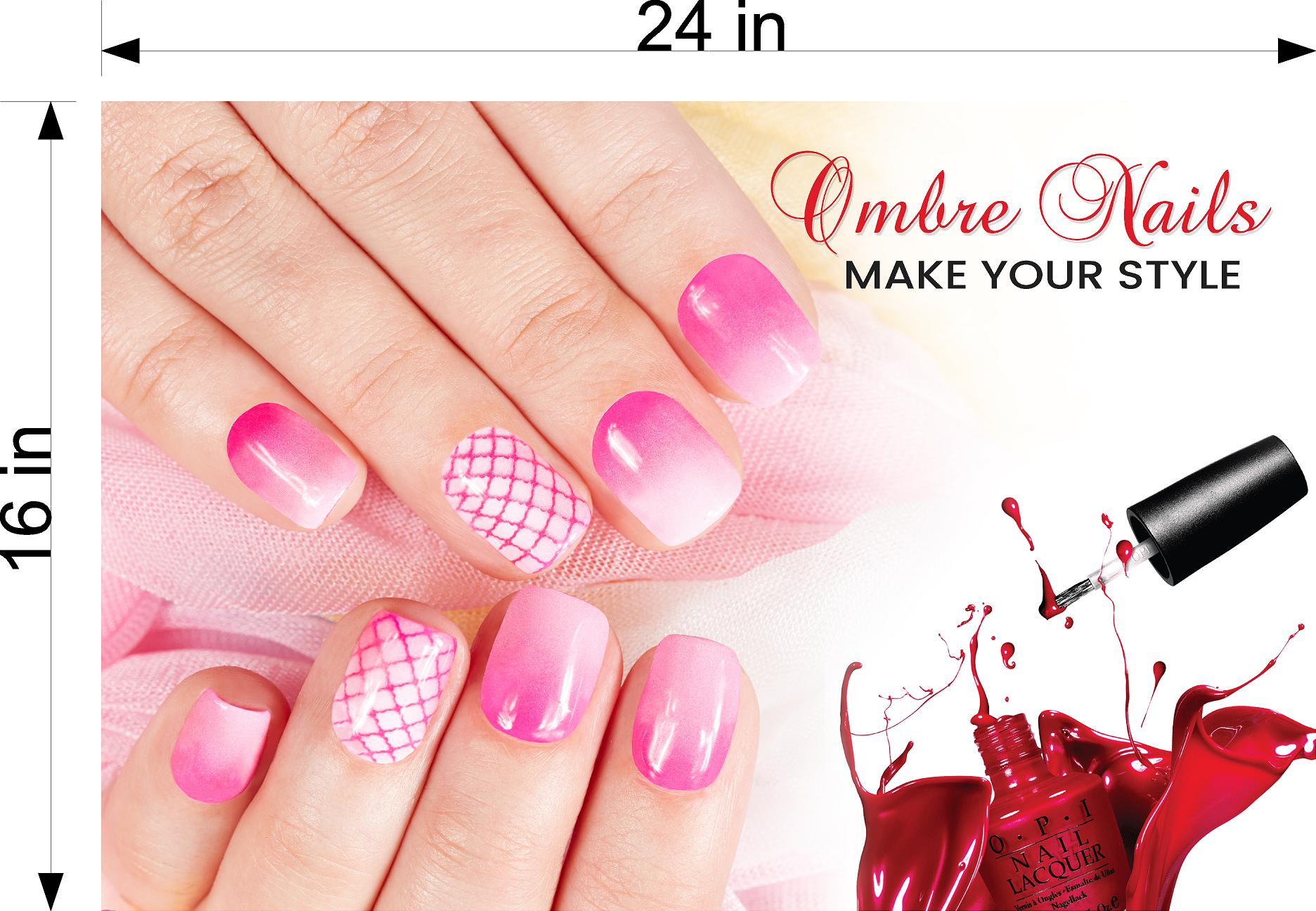 Ombre Nails 09 Horizontal Perforated Window Salon See Through Sign ...