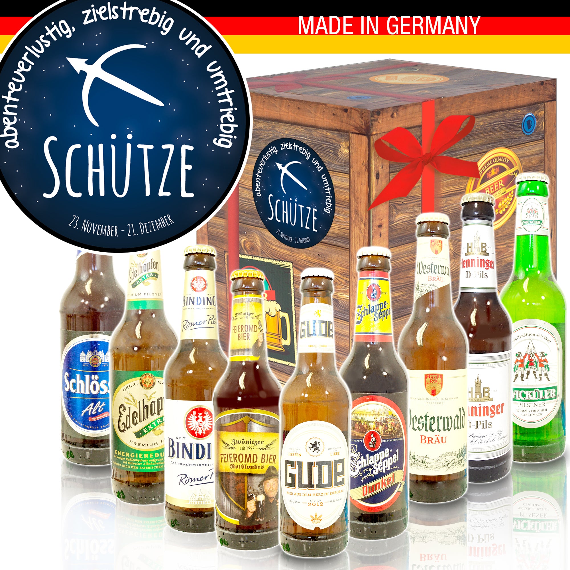 Sternzeichen Schutze 9 Spezialitaten Biere Deutschland Geschenkbox Monatsgeschenke De