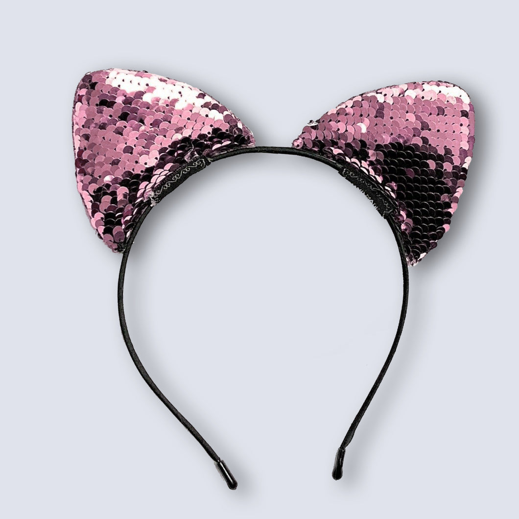 Venlot Uk Online Shop Sequin Girls Pink Cat Ears Headband Halloween Hairband Costume Fancy D