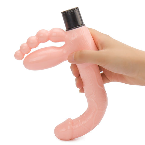 PENE VIBRADOR REALISTA CON DILDO CON CORREAS FLESH STRAPLESS