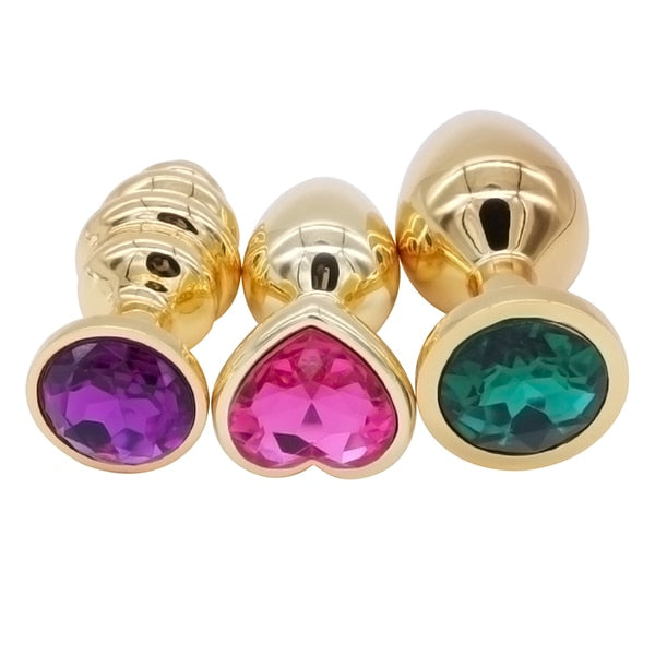 Heart Shaped Jeweled Stainless Steel Plugs Pluglust 