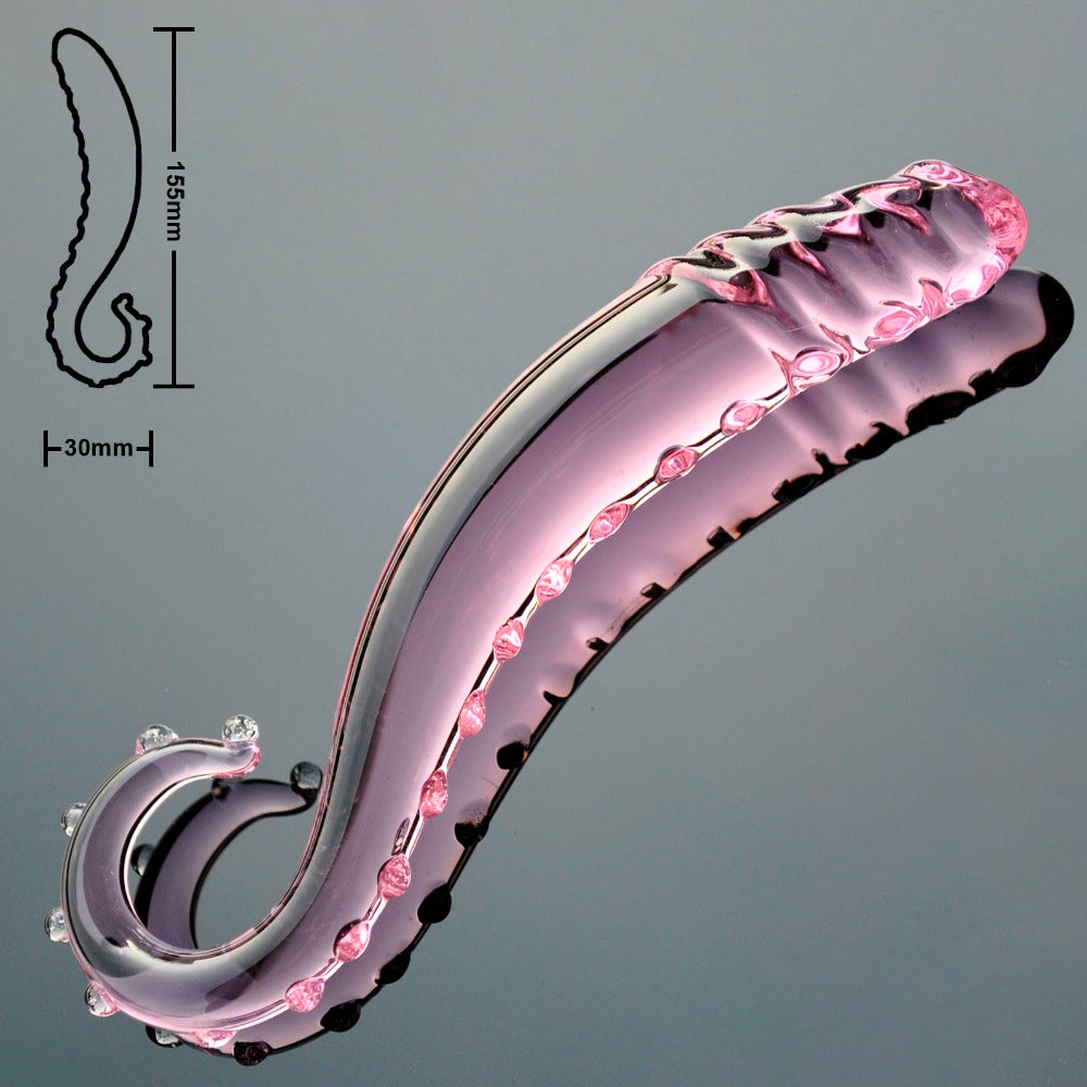 Tentacle 30Mm Pink Pyrex Glass Dildo-5009