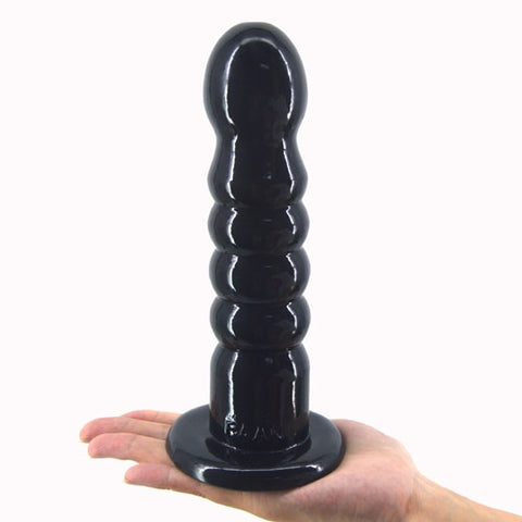 ANAL BEADS PLUG BLACK SUCTION CUP DILDO